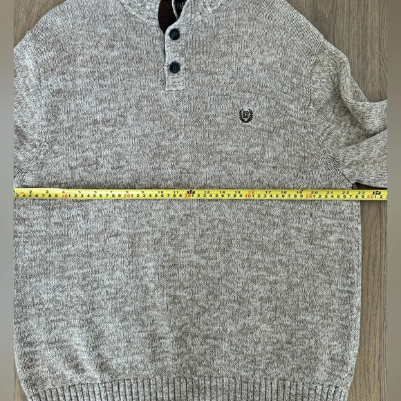 Chaps 100%‎ Cotton Tan Sweater with elbow patches Size XXL - Picture 12 of 12